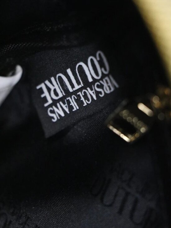 Versace Jeans Patent Leather Backpack - Black/White